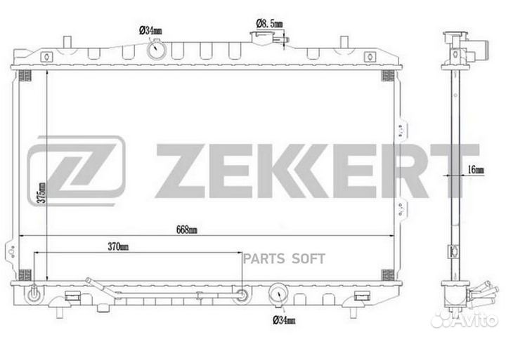 Zekkert MK-1275 Радиатор охлаждения двигателя Kia