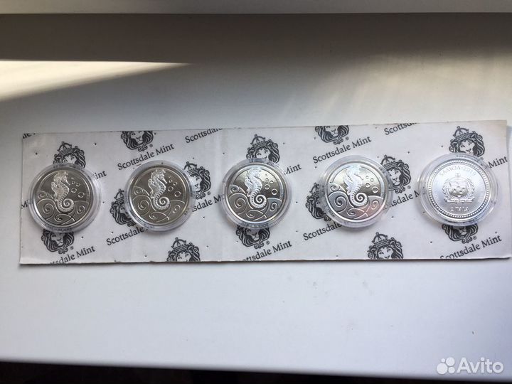 Монеты Самоа Морской конёк Серебро 999