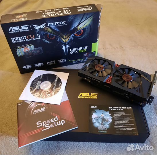 Видеокарта asus Geforce GTX 960 Strix 4 Gb