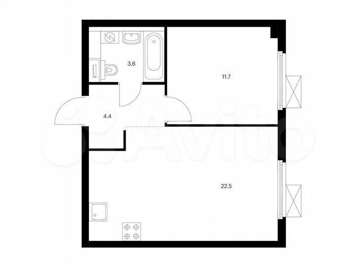 1-к. квартира, 42,2 м², 12/33 эт.