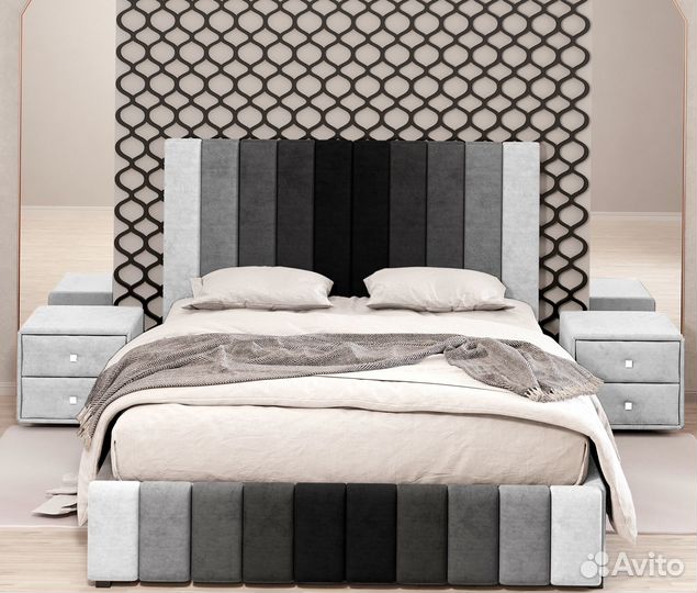 Кровать 140 x 200 комфортные удобные с изголовьем