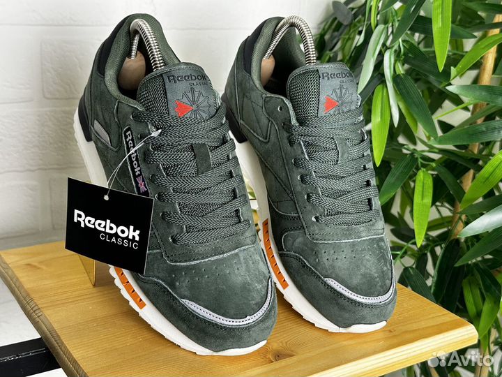 Кроссовки мужские Reebok Classic замша 41-46 зелен