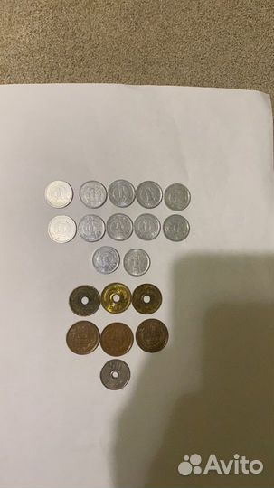 Монеты Япония много разных годов выпуска