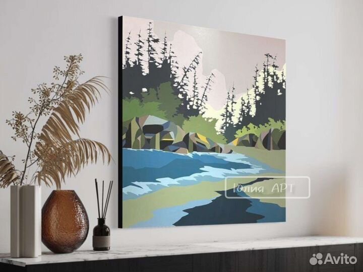 Картина интерьерная абстракция на холсте