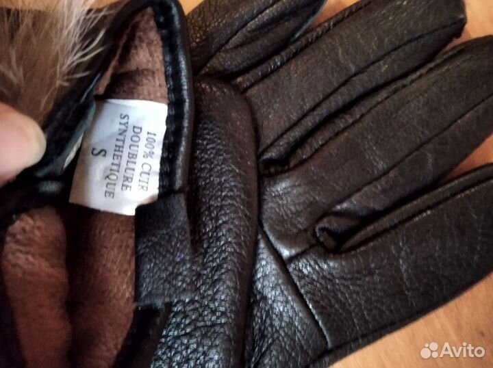 Перчатки женские кожаные новые