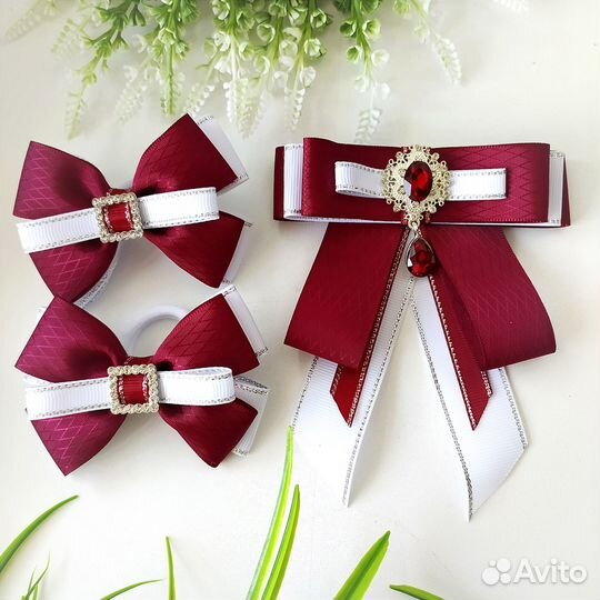 Школьные наборы бантики+галстук