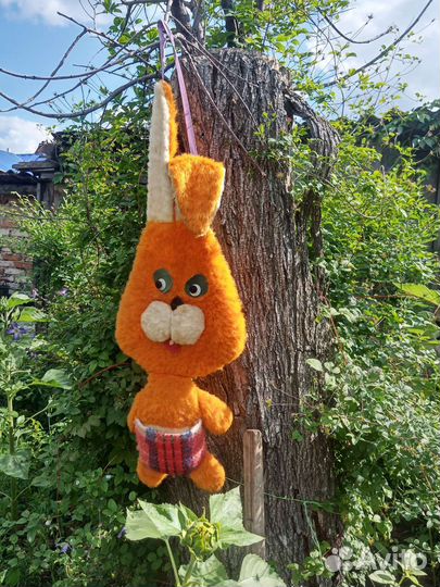Мягкая игрушка заяц пижамница СССР