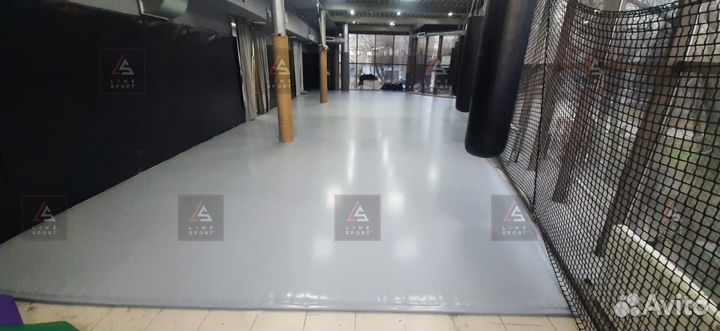 Борцовский ковер 4х4 одноцветный люверсы