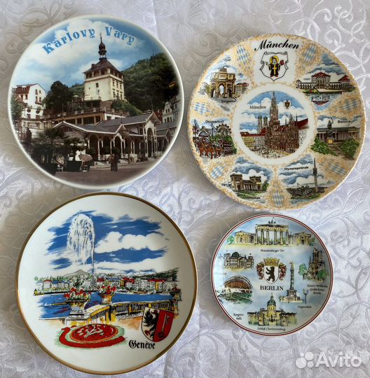 Настенная тарелка коллекционная с городами