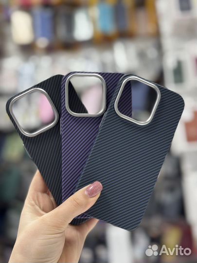 Карбоновый чехол-накладка Luxo на iPhone 14pro