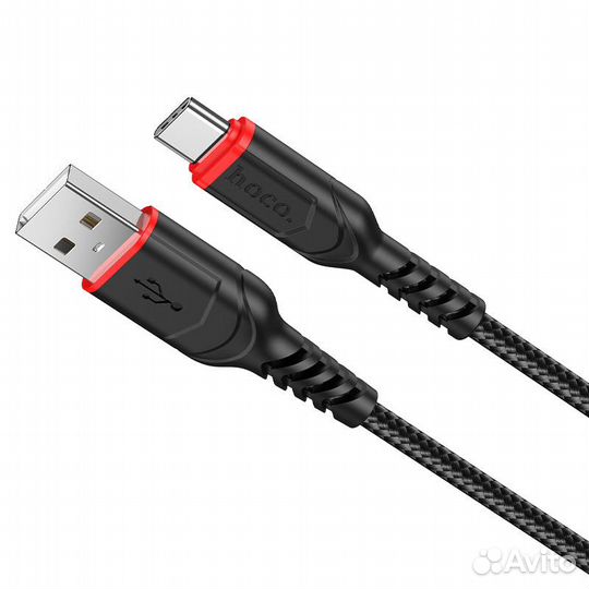Кабель hoco X59 для USB type-C устройств черный
