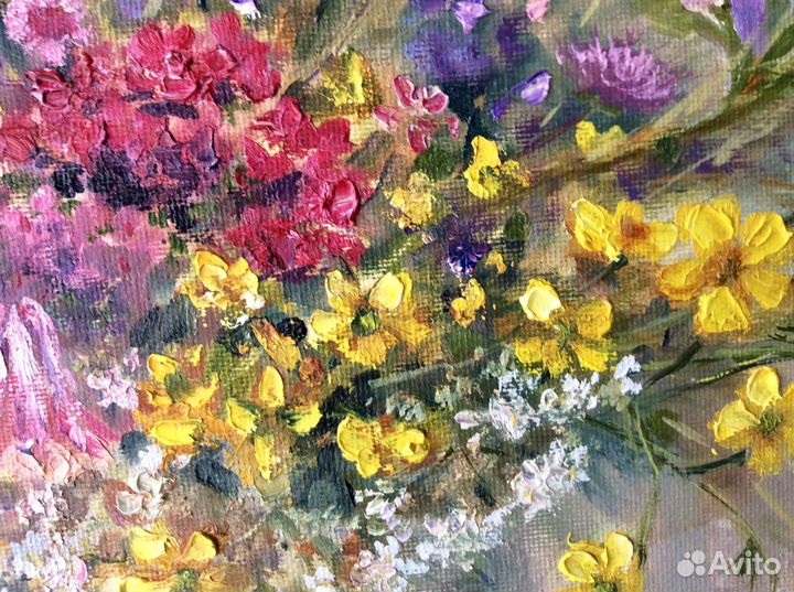 Картина маслом с цветами Красота полей