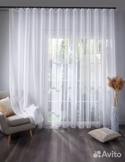 Тюль вуаль белый