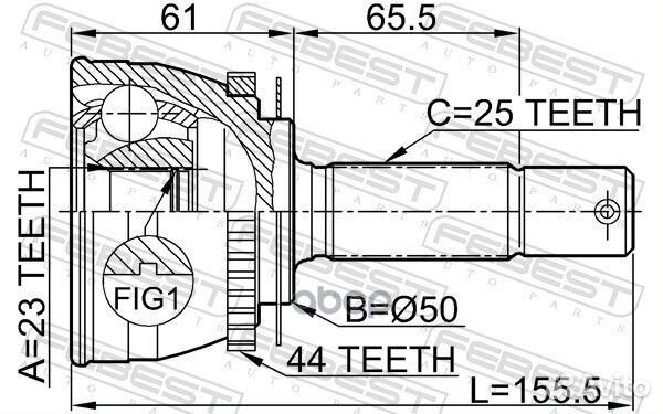 Шрус 1210-002A44 1210-002A44 Febest