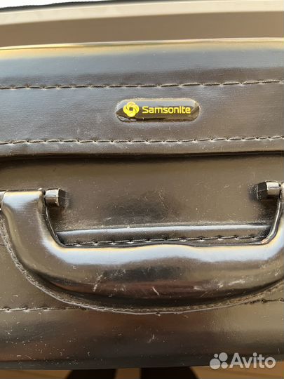 Сумка саквояж портфель Samsonite натуральная кожа
