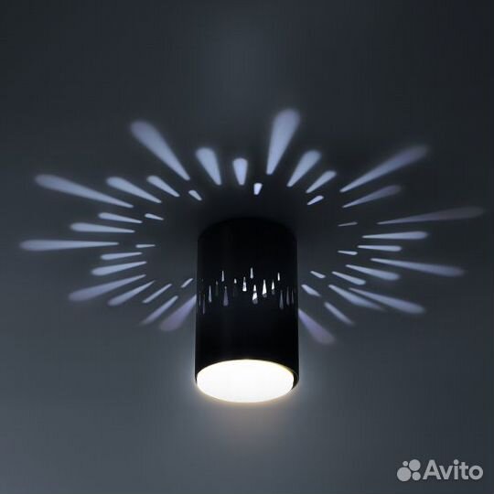 Светильник настенно-потолочный черный эра OL11 LD