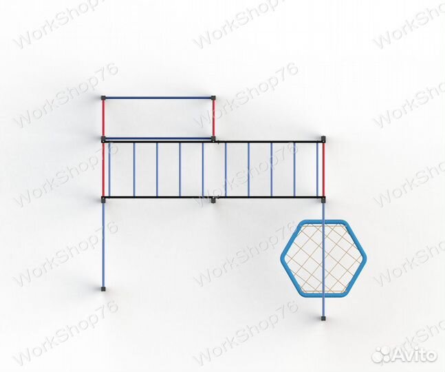 Спортивная площадка воркаут брусья турник рукоход