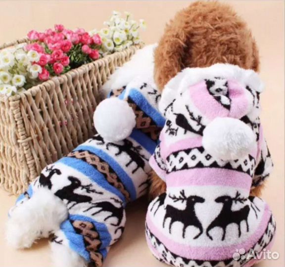 Новогодняя шапочка и мягкая кофточка для собаки