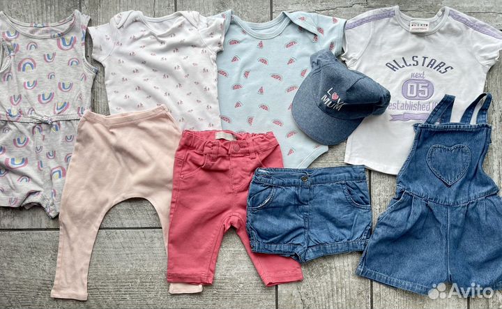 Вещи пакетом на девочку 80 Next, Primark