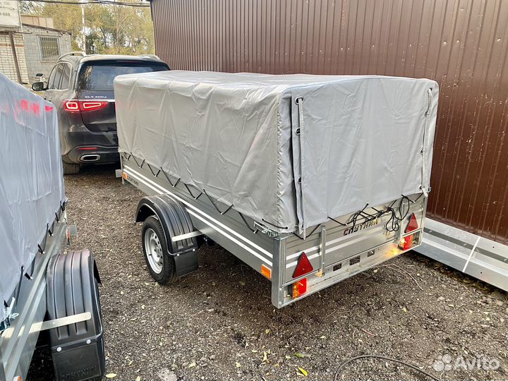Прицеп 2,53х1,30м полный цинк. Тент 1,0м