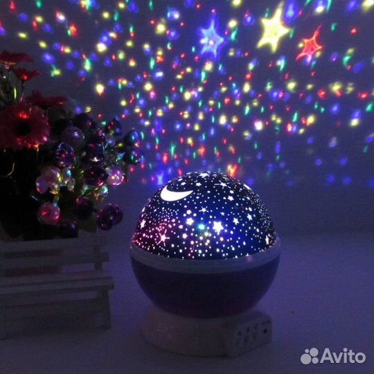 Вращающий ночник звезды