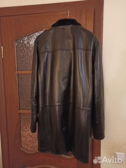 Кожаное пальто на меху