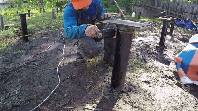 Винтовые сваи обвязка