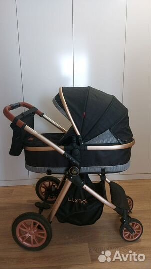 Кроватка с матрасом и бортиками+коляска 2в1