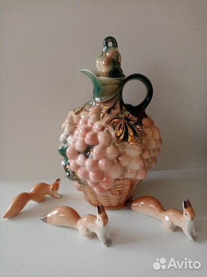 Графин фарфоровый, ифз, новый, белочки лфз