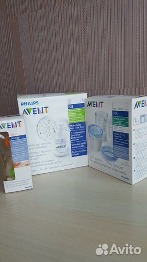 Молокоотсос avent +система хранения+соски 3 шт