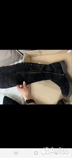 Сапоги 36-37 замшевые