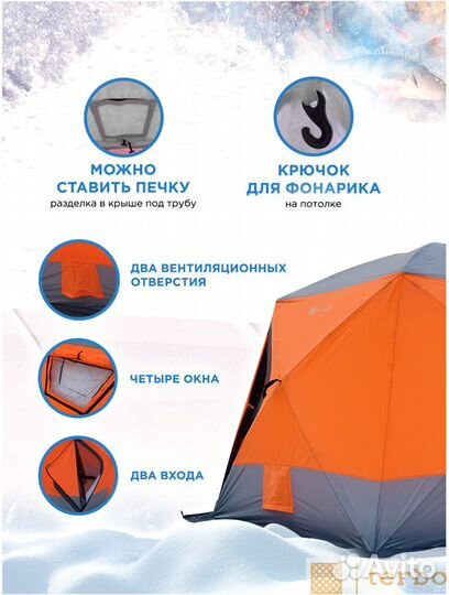Зимняя палатка 4*4 для отдыха и рыбалки