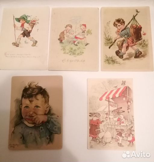Антикварные немецкие открытки 40-50е годы
