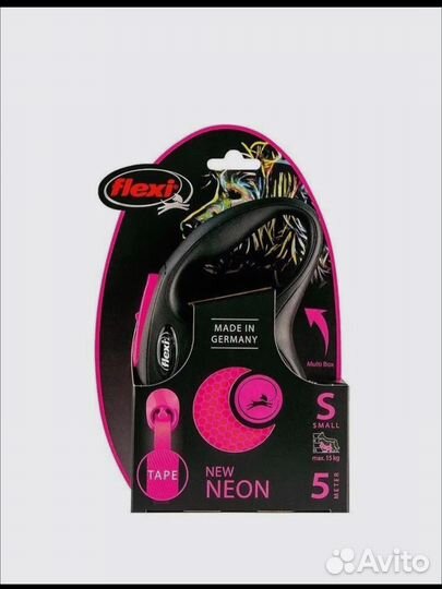 Поводок-рулетка Flexi New Neon S 5м pink