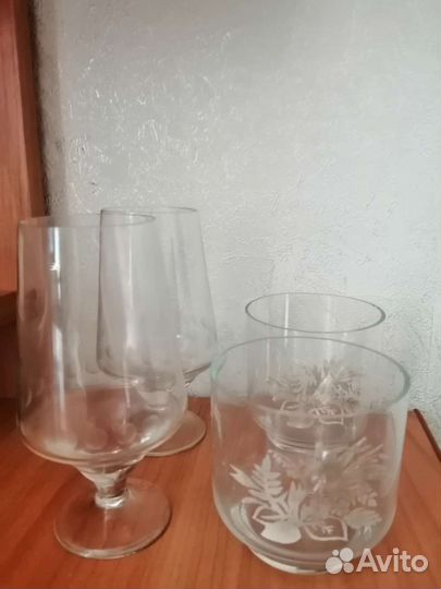 Бокалы фужеры рюмки