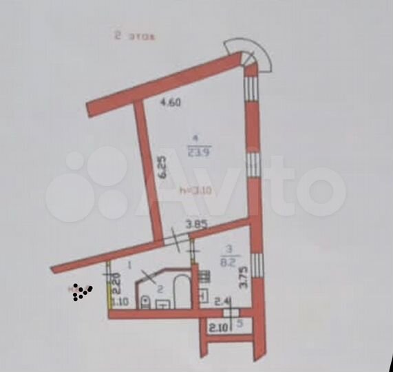 2-к. квартира, 42,1 м², 2/2 эт.