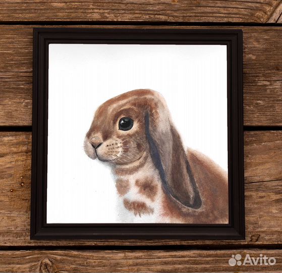 Картина акварелью «Кролик»