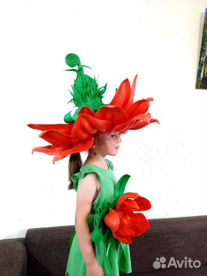 Детская красивая шляпка на утренник. Раз надевали