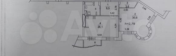 2-к. квартира, 77,1 м², 11/15 эт.
