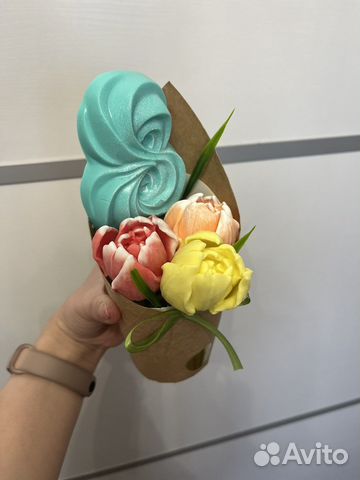 Букет из мыла,тюльпаны,подарок 8 марта, цветы
