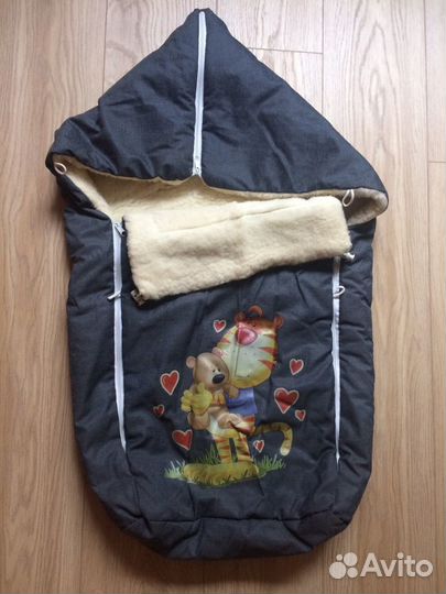 Конверт для новорожденного на овчине