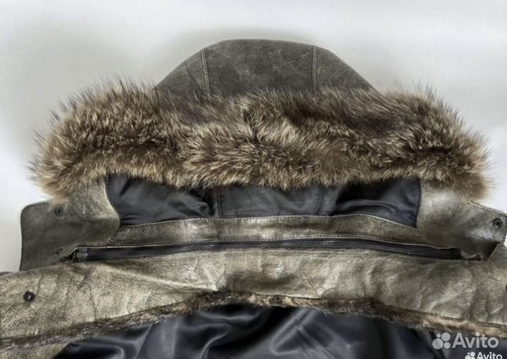 Куртка мужская кожаная с мехом 50