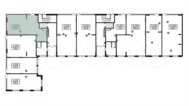 Продается торговое помещение площадью 80.2 кв.м