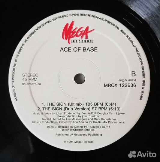 Ace Of Base – The Sign Remixes 12'' EU 94 Megarare