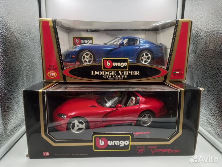 Модели Dodge Viper 1/18 Bburago