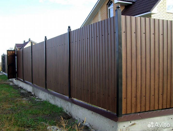 Забор из профнастила / монтаж и установка