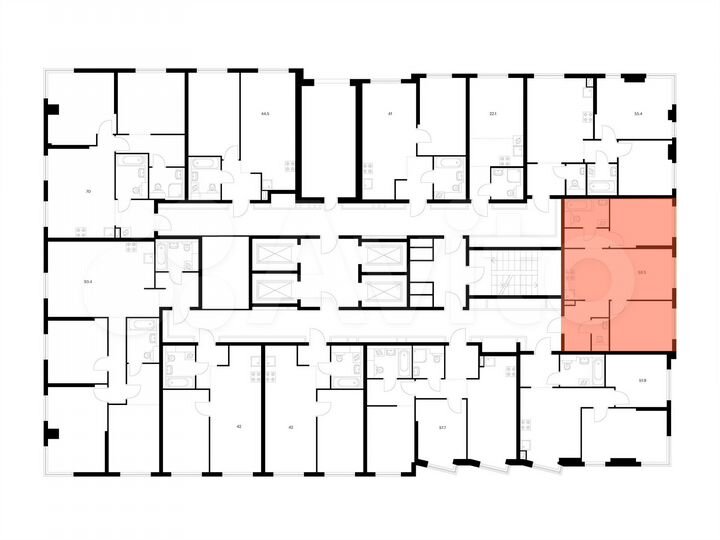 2-к. квартира, 53,5 м², 17/32 эт.