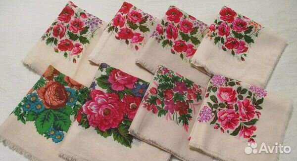 Платки шерстяные, павловопосадские