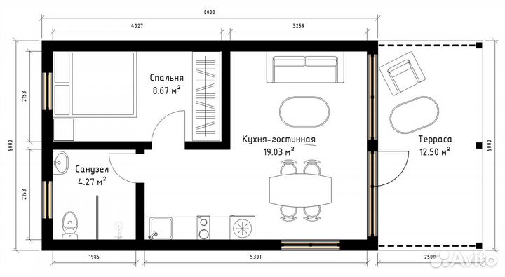 Каркасный дом 45м² под ключ