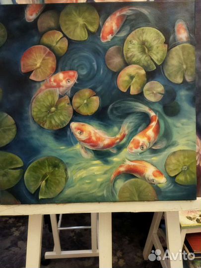 Картина рыбки,Кои